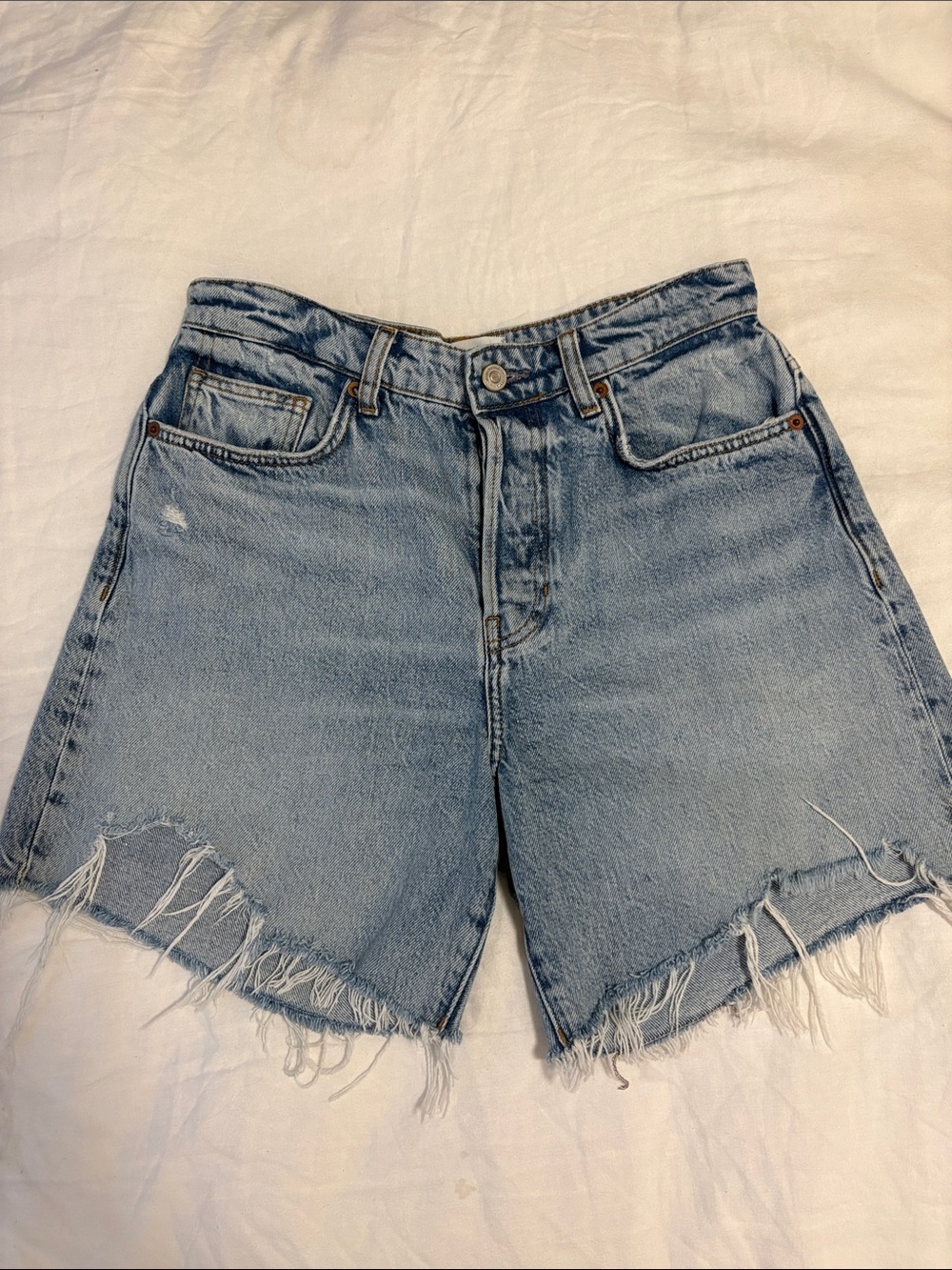 Reformation Raye Mid Rise Relaxed Denim Shorts